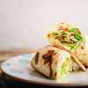 Vegetarische kerrie wrap menu